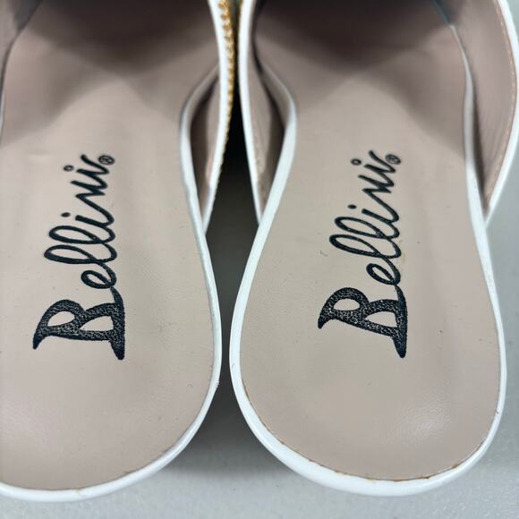 Bellini Festive Women Size 6M White Pointed Toe Woven Casual Slide Mule Sandals - Picture 9 of 10